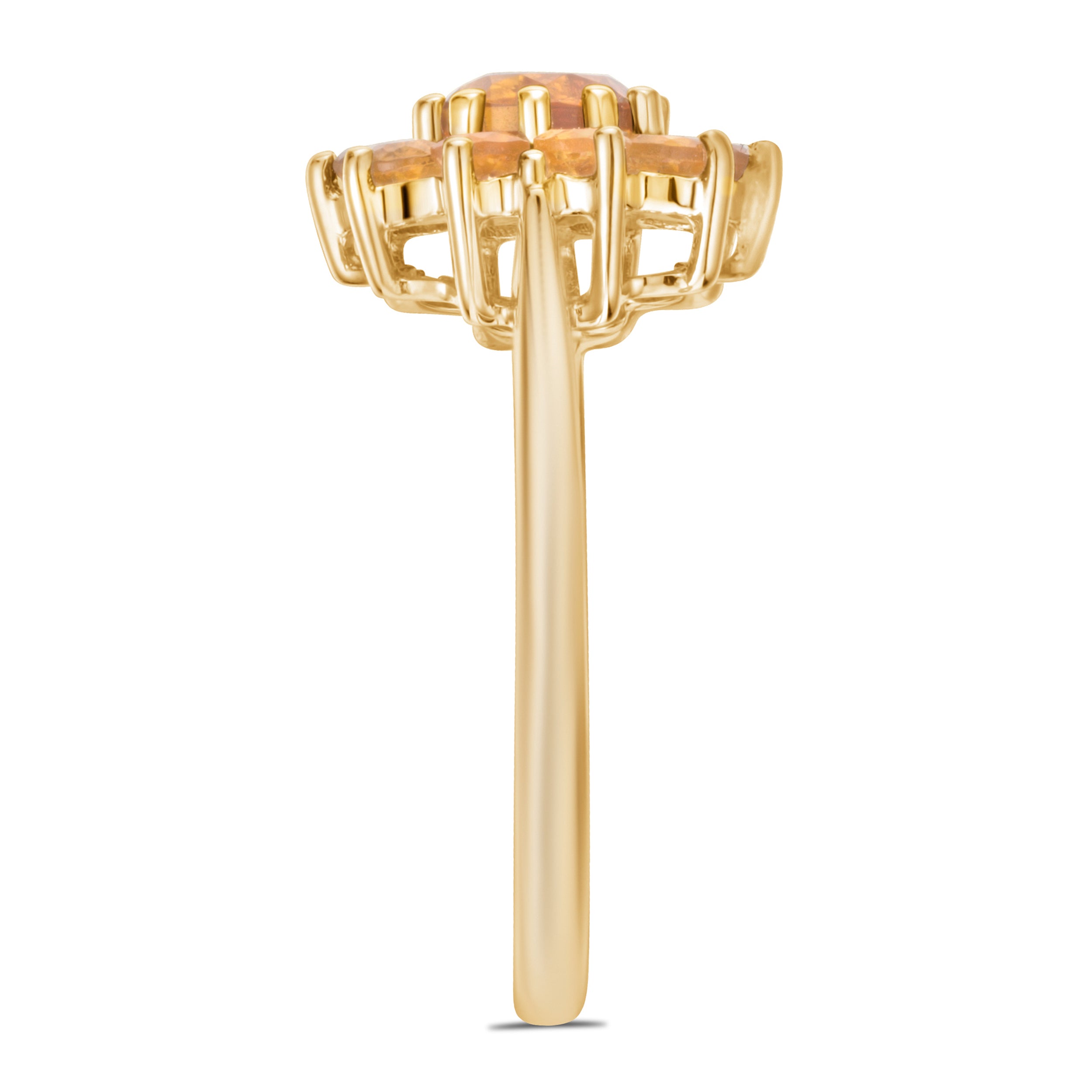 0.96ct Citrine Cluster Ring in 9K Yellow Gold